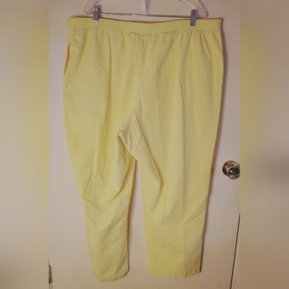 ALFRED DUNNER WOMEN'S PLUS SIZE 24W BRIGHT YELLOW PANTS ELASTIC WAISTBAND NWOT - Picture 2 of 6